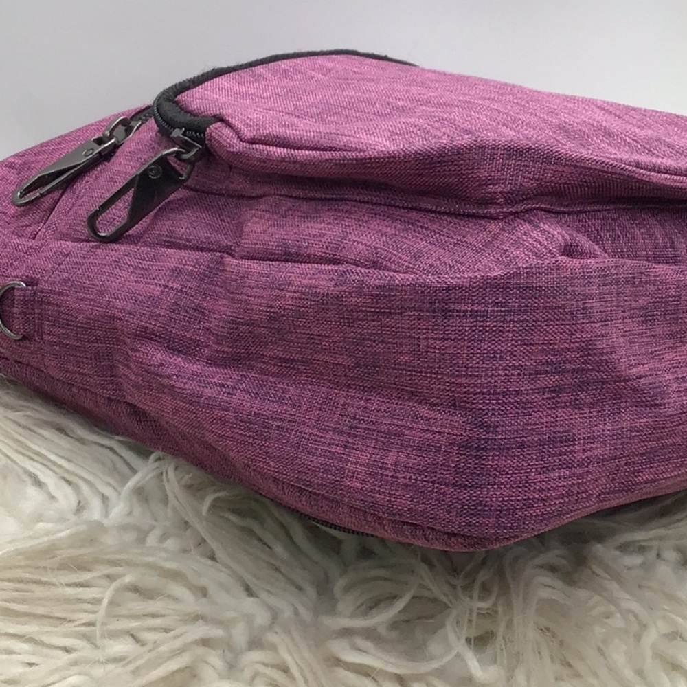 Nupouch Antitheft Purple Canvas Crossbody Bag - Picture 7 of 12